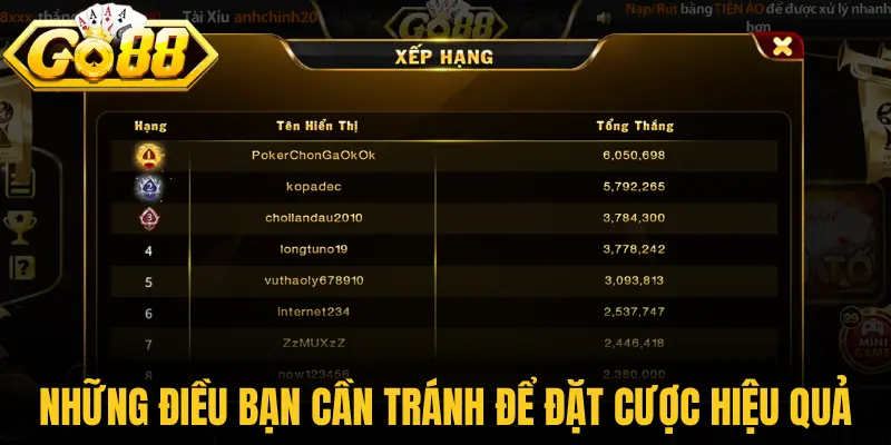 Những điều bạn cần tránh để đặt cược hiệu quả